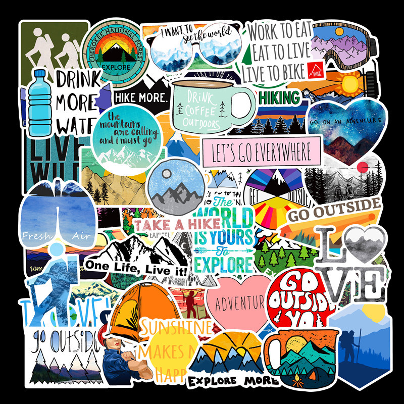 50pcs Lot Outdoor Adventure Hiking Waterproof PVC Removable Stickers Laptop Skateboard Luggage Case Car Motorcycle Bike Graffiti Stickers
50pcs Lot Outdoor Adventure Hiking Waterproof PVC Removable Stickers Laptop Skateboard Luggage Case Car Motorcycle Bike Graffiti Stickers