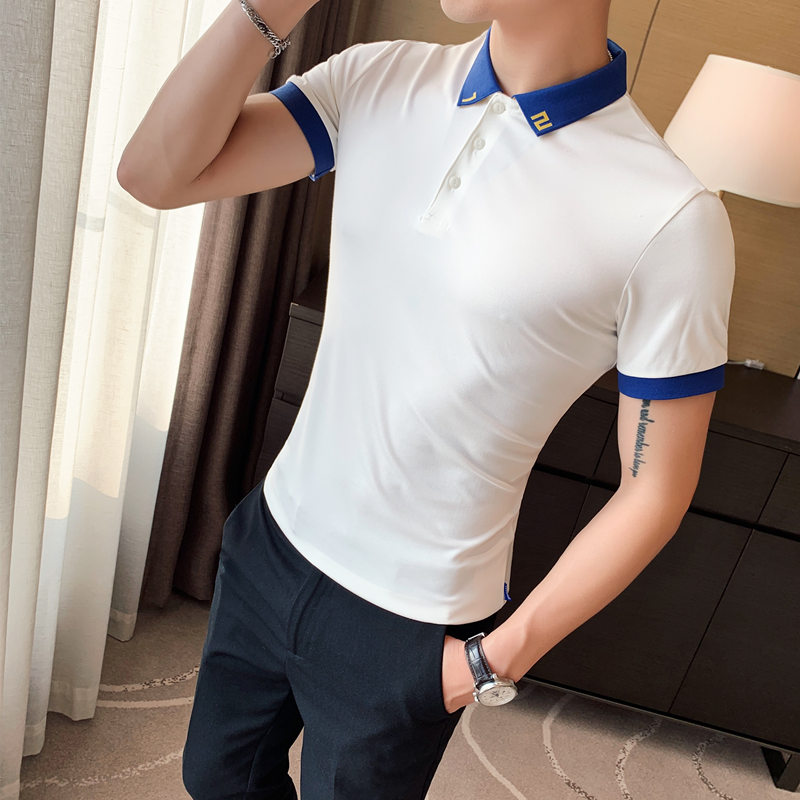 High Quality Summer Short Sleeve Men Shirt Fashion Turn Down Collar Polos Homme Slim Fit Streetwear Men's Casual Polos 3XL, Black 
High Quality Summer Short Sleeve Men Shirt Fashion Turn Down Collar Polos Homme Slim Fit Streetwear Men's Casual Polos 3XL, Black