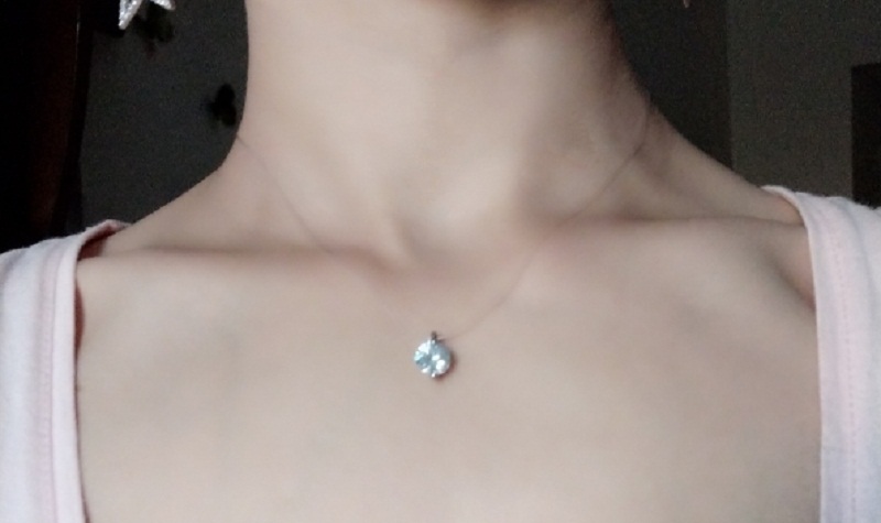 Mermaid Tear Necklace Meteorite Pendant Transparent Fishing Line Invisible Women's Fashion Jewelry Clavicle Chain
