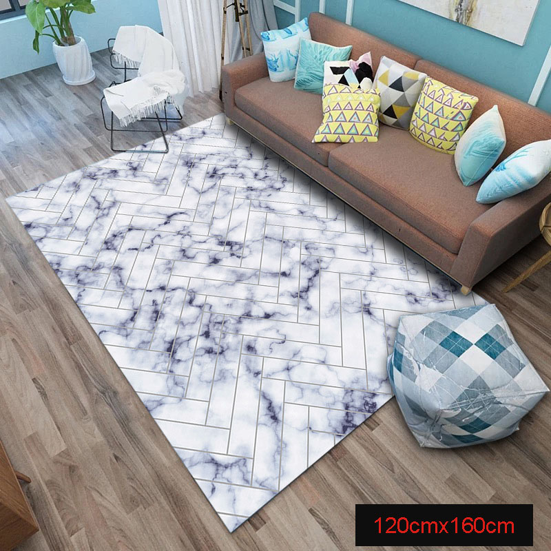 Area Rug Marble Golden Geometric Lines Marbling Home Decor Floor Rug Carpet MYDING