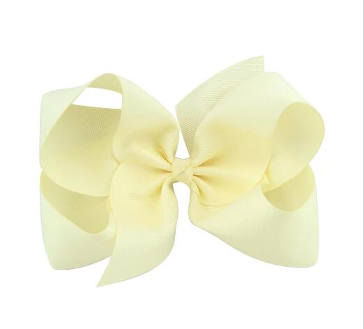 40 Color 6 inch Boutique Solid Ribbon Grosgrain Hair Bow With Clips For Kids Girls Handmade Hair Accessories