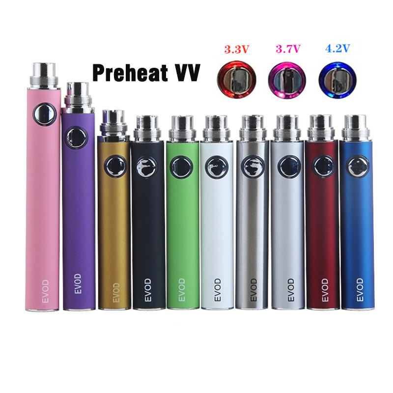 EVOD Preheat VV Vaporizer Battery 1100 900 650mAh Variable Voltage E Cigarette 510 Thread Vape Pen E-Cig eGo-T MT3 CE4 CE5
EVOD Preheat VV Vaporizer Battery 1100 900 650mAh Variable Voltage E Cigarette 510 Thread Vape Pen E-Cig eGo-T MT3 CE4 CE5