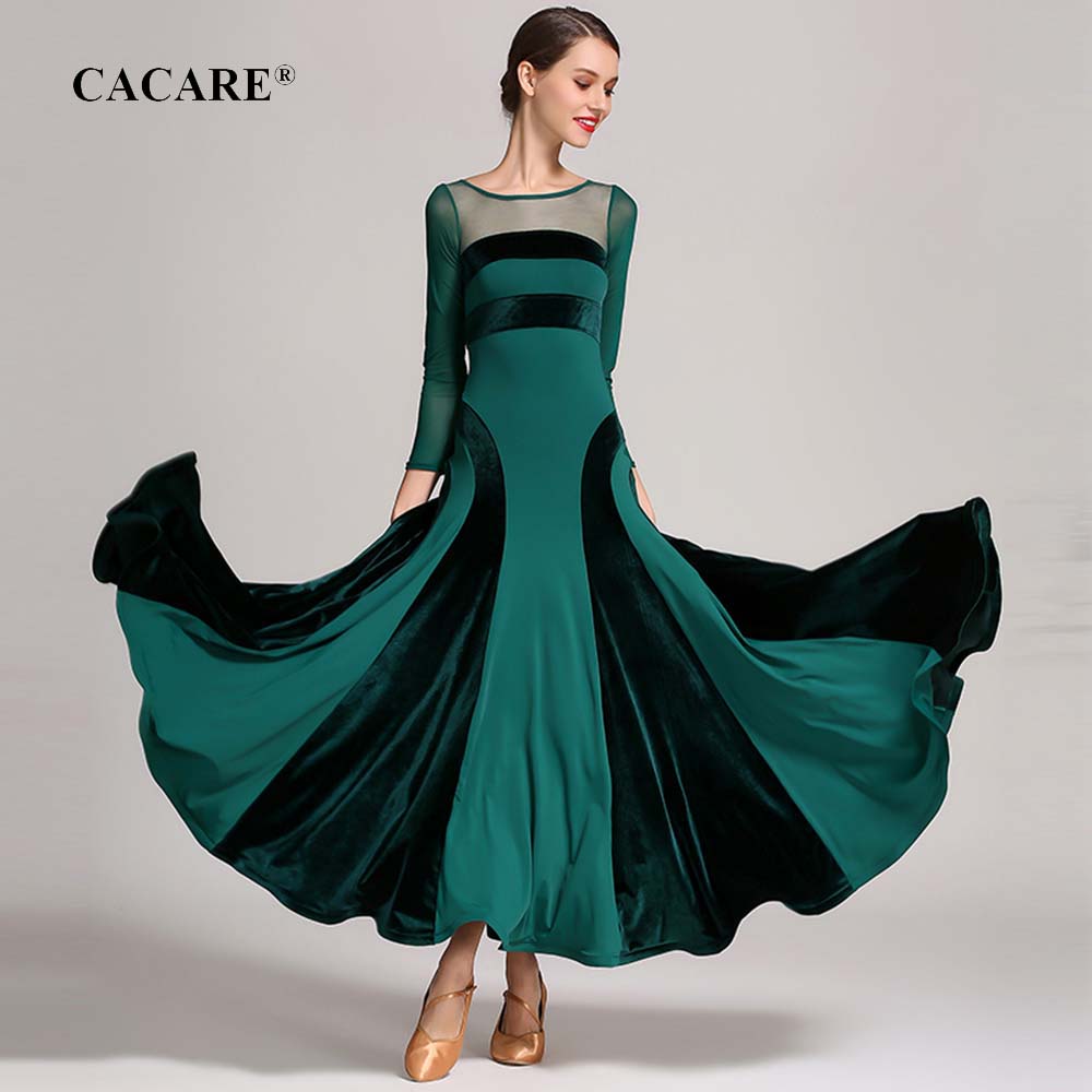 2019 Ballroom Dance Competition Dresses Standard Dance Dresses Ballroom Dress Waltz 3 Choices D0641 Big Hem Mesh Sleeve, Green
2019 Ballroom Dance Competition Dresses Standard Dance Dresses Ballroom Dress Waltz 3 Choices D0641 Big Hem Mesh Sleeve, Green
