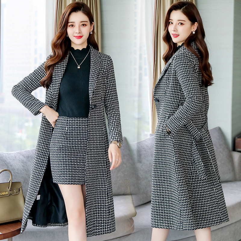 Woolen dress women's two-piece 2020 fall/winter new women's Korean temperament long woolen coat suit, Beige
Woolen dress women's two-piece 2020 fall/winter new women's Korean temperament long woolen coat suit, Beige
