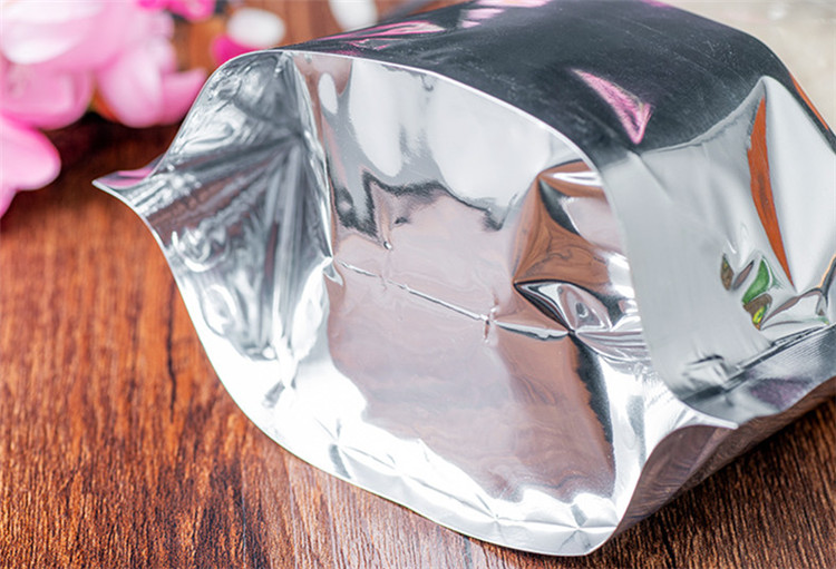 100pcs Stand up Glossy Silver Window Zip Lock Bag Resealable Plastic Sugar Snack Meat Coffee Kitechen Supplies X-mas Biscuits Heat Sealing Storage Pou