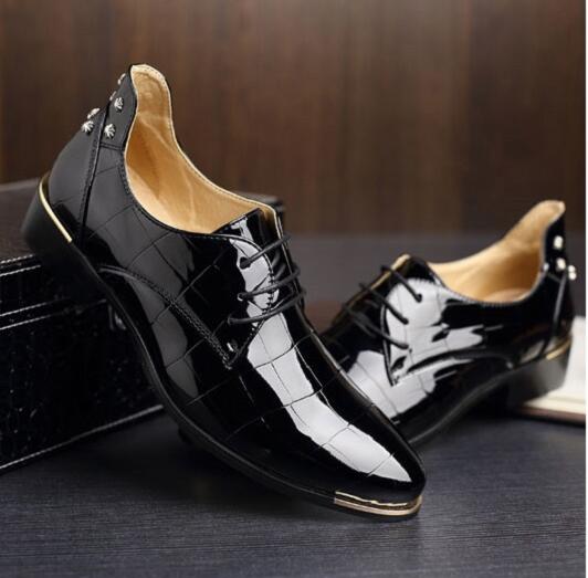 solid color crocodile pattern patent leather shoes pointed toe lace up formal dress business shoes for wedding party size 3948, Blue
solid color crocodile pattern patent leather shoes pointed toe lace up formal dress business shoes for wedding party size 3948, Blue