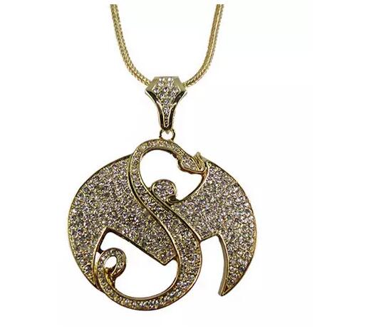 Fashion- zinc alloy HIPHOP Strange Music Jewelry Pendant Necklace iced out Strange Music Bling Pendant with fully rhinestone drop