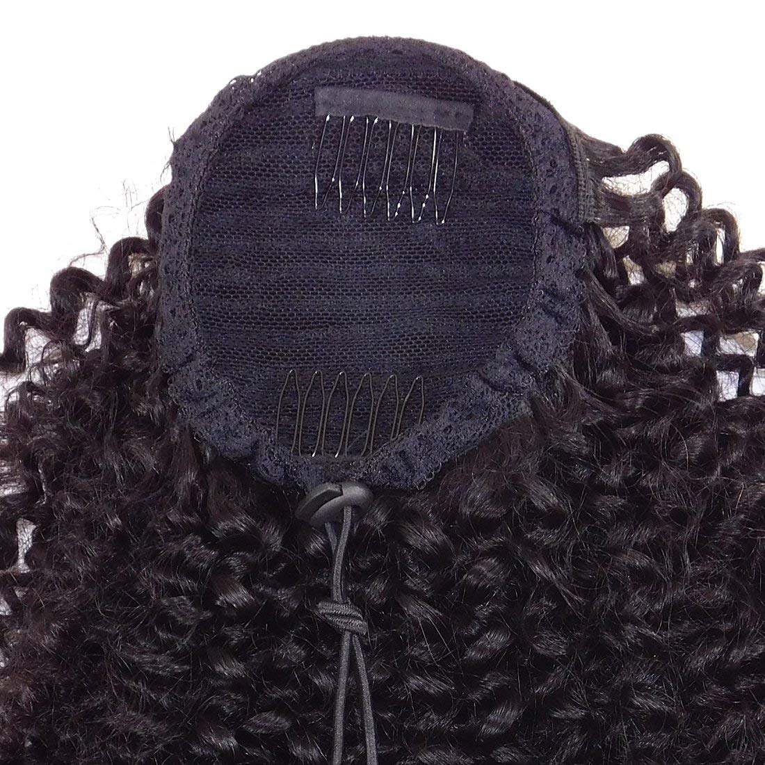 Afro Kinky Curly Ponytail For Women Natural Black Remy Hair 1 Piece 120g Clip In Ponytails Drawstring 100% Human Hair Extension