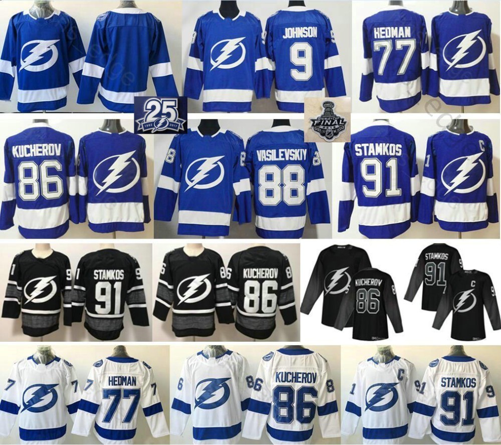 2019 New Blackout Tampa Bay Lightning 27 Ryan McDonagh 9 Johnson 77 Hedman 86 Nikita Kucherov 88 Vasilevskiy 91 Steven Stamkos Jersey, Black
2019 New Blackout Tampa Bay Lightning 27 Ryan McDonagh 9 Johnson 77 Hedman 86 Nikita Kucherov 88 Vasilevskiy 91 Steven Stamkos Jersey, Black