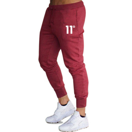 UK Mens Casual Slim Fit Tracksuit Sports Gym Skinny Joggers Sweat Foot Pants Trousers