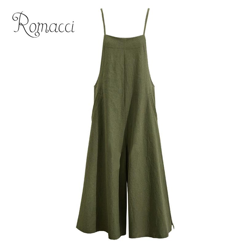 Romacci Rompers Womens Jumpsuit 2020 Summer Casual Sleeveless Strap Long Playsuit Solid Loose Overalls Plus Size salopette femme, Green
Romacci Rompers Womens Jumpsuit 2020 Summer Casual Sleeveless Strap Long Playsuit Solid Loose Overalls Plus Size salopette femme, Green