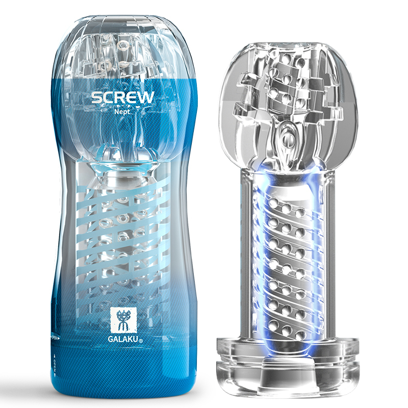 Japan Spiral Sucking Male Masturbator for Man Screw Channel Transparent Aircraft Cup Vagina Real Pocket Pussy Adult Sex Toys Y200409