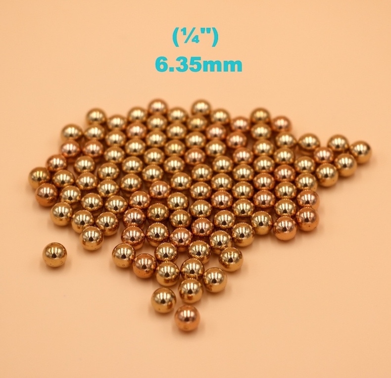 1/4'' ( 6.35mm ) Solid Brass (H62) Bearing Balls For Industrial Pumps, Valves, Electronic Devices, Heating Units and Furniture Rails
1/4'' ( 6.35mm ) Solid Brass (H62) Bearing Balls For Industrial Pumps, Valves, Electronic Devices, Heating Units and Furniture Rails