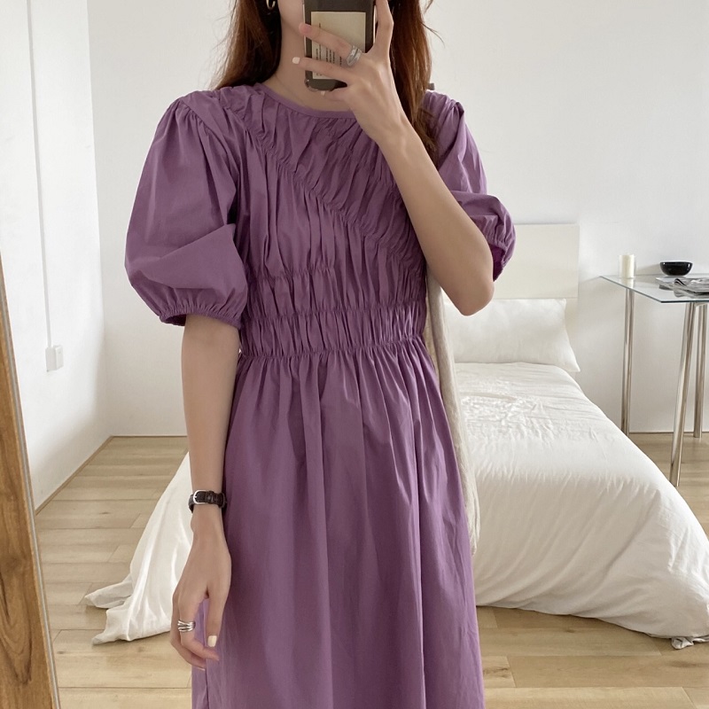 2020 Summer Party Dress Purple Loose Elegant Midi Dress Women Long Street Casual Puff Sleeve Pleated Chic Fashion Cloth
2020 Summer Party Dress Purple Loose Elegant Midi Dress Women Long Street Casual Puff Sleeve Pleated Chic Fashion Cloth