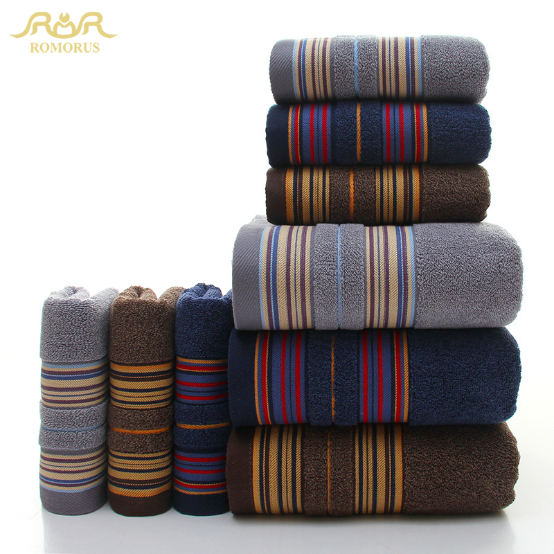 ROMORUS 3-Pieces/Set Thicker Stripe Pattern Soft 100% Cotton Towel Set Bathroom Super Absorbent Blue Gray Bath Towel Face Towels
ROMORUS 3-Pieces/Set Thicker Stripe Pattern Soft 100% Cotton Towel Set Bathroom Super Absorbent Blue Gray Bath Towel Face Towels