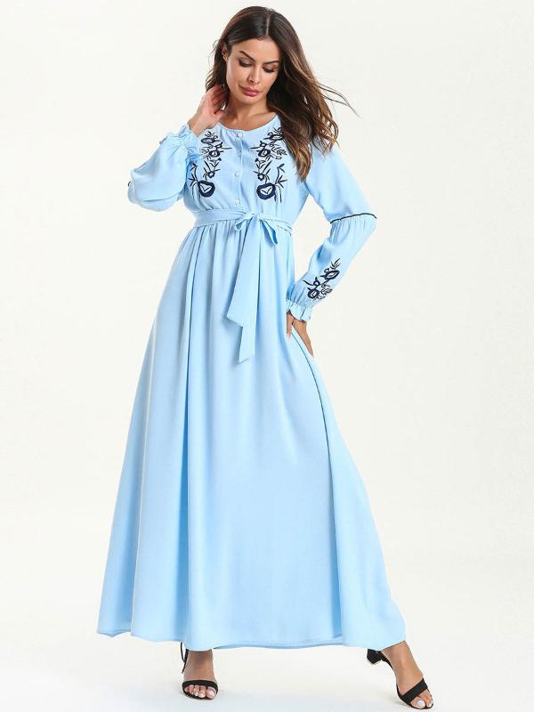 Turkey Muslim Dress Women Dubai Embroidery A-line Robe Lace-up moroccan kaftan Islamic Hijab vestidos Maxi Kimono jilbab abaya
Turkey Muslim Dress Women Dubai Embroidery A-line Robe Lace-up moroccan kaftan Islamic Hijab vestidos Maxi Kimono jilbab abaya