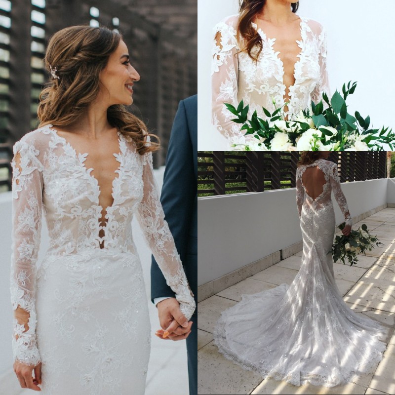 Gorgeous V Neck Wedding Dress Lace Bodice Mermaid Bridal Dress Backless Sweep Train Boho Beach Wedding Gowns With Beads, Custom made from color chart
Gorgeous V Neck Wedding Dress Lace Bodice Mermaid Bridal Dress Backless Sweep Train Boho Beach Wedding Gowns With Beads, Custom made from color chart