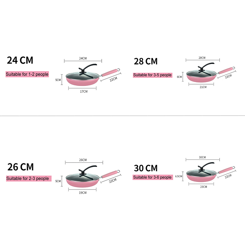 24/26/28/30cm Non-stick Healthy Frying Pan No Oil Smoke Potgas Stove Cookware General Grill Smokeless Kitchen Cooking Pan