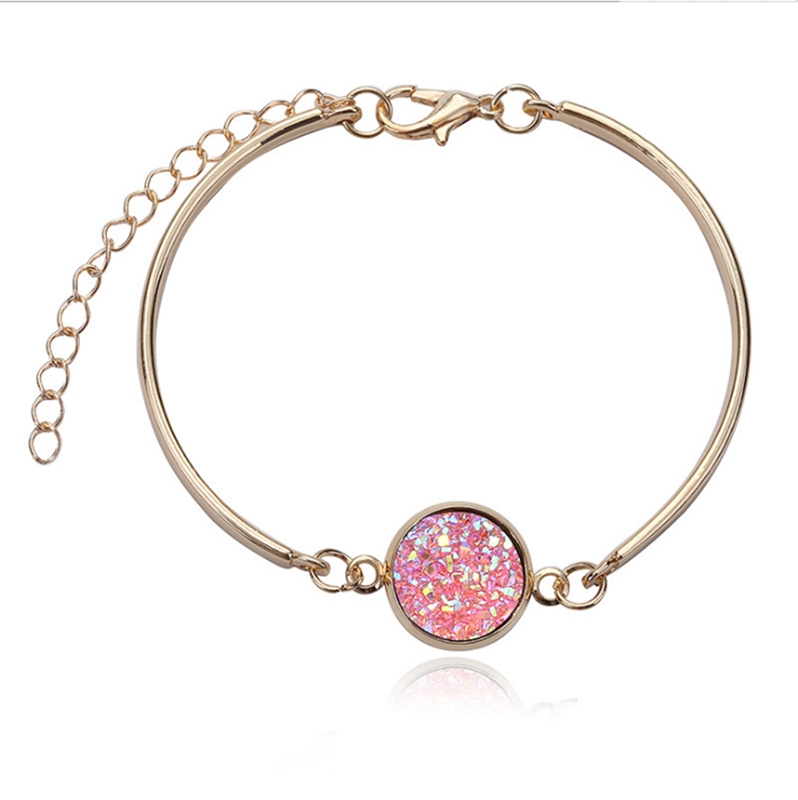 Silver plated round crystal bracelet sliding adjustable ladies jewelry birthday Valentine's Day gift bracelets stainless steel