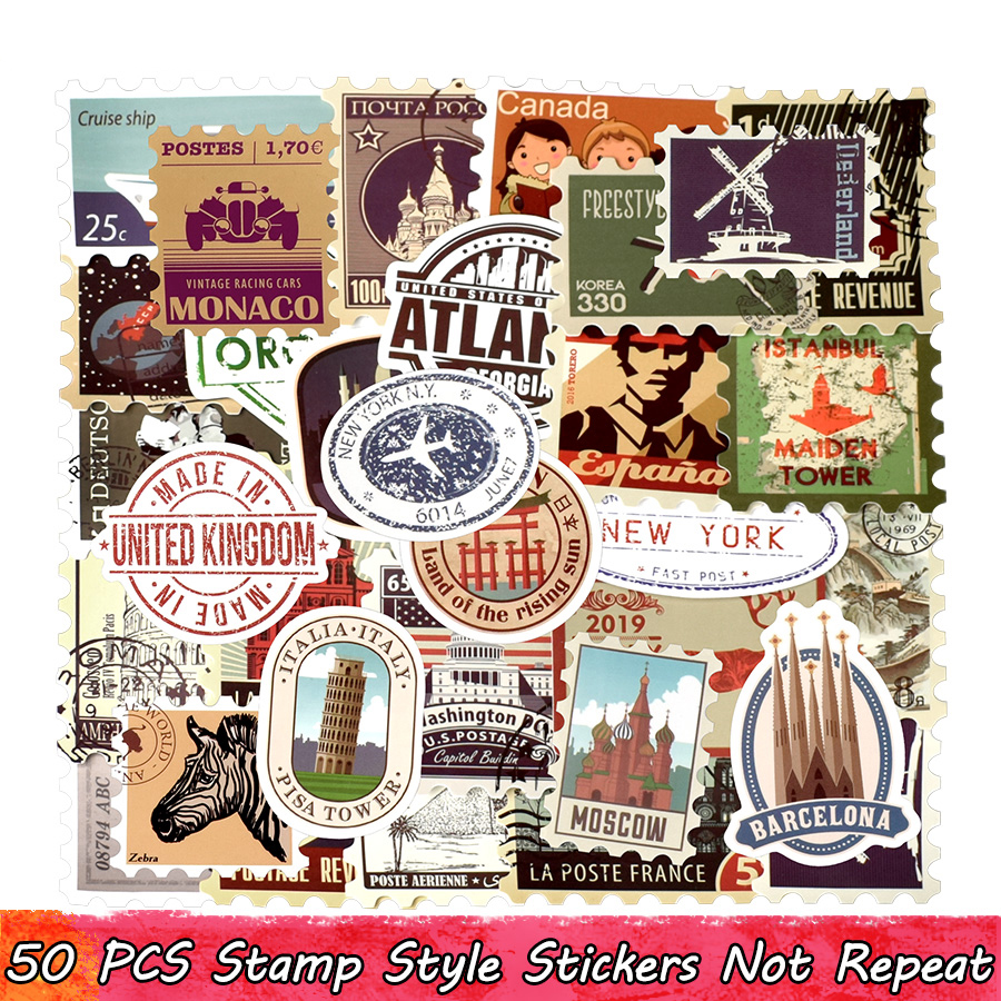 50 PCS Retro Stamp Wall Stickers Travel Historical Building Postmark Postage Stickers for DIY Home Decoration Luggage Laptop Guitar Fridge
50 PCS Retro Stamp Wall Stickers Travel Historical Building Postmark Postage Stickers for DIY Home Decoration Luggage Laptop Guitar Fridge