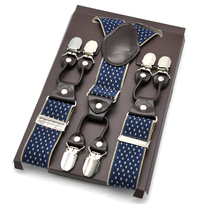 Suspenders Men Leather Alloy 6Clips Braces Men Adjustable Suspender Commercial Western Style Trousers Strap 60colors MBD8664
Suspenders Men Leather Alloy 6Clips Braces Men Adjustable Suspender Commercial Western Style Trousers Strap 60colors MBD8664