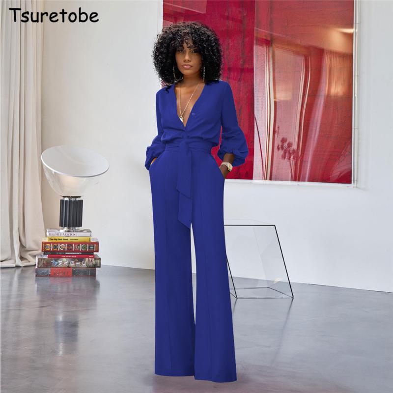 Tsuretobe Women Sexy Deep V-Neck Jumpsuits Wide Leg Pants Elegant Bandage Romper Puff Sleeve Casual Party Overalls Sashes Female, Black
Tsuretobe Women Sexy Deep V-Neck Jumpsuits Wide Leg Pants Elegant Bandage Romper Puff Sleeve Casual Party Overalls Sashes Female, Black