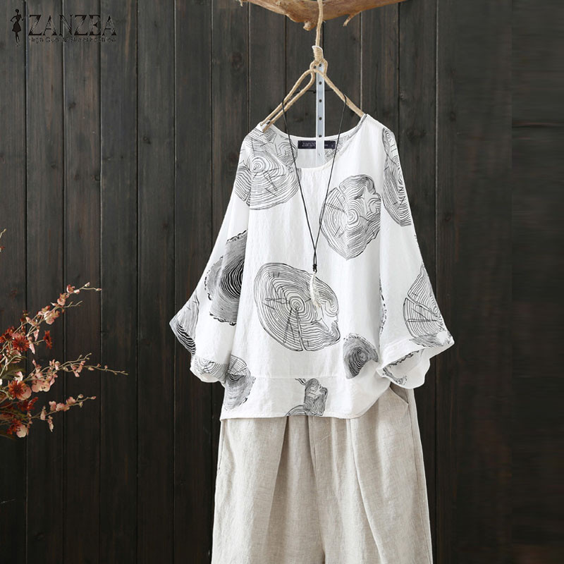 Women' Blouse 2020 ZANZEA Vintage Floral Printed Tops Summer Shirt Female Autumn Sleeve Blusas Femme Robe Tunic Tops, White
Women' Blouse 2020 ZANZEA Vintage Floral Printed Tops Summer Shirt Female Autumn Sleeve Blusas Femme Robe Tunic Tops, White