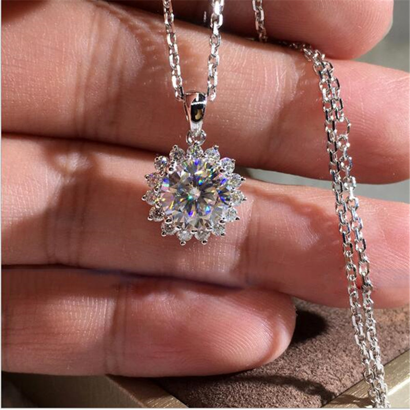 Sterg Sier White Topaz CZ Dia Pendant Necklace for Women - Elegant Party & Wedding Jewelry