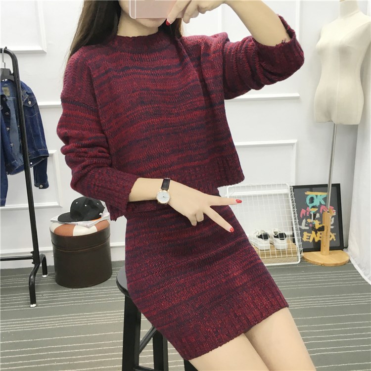 2018 Autumn Women Two Piece Knitted Outfit Long Sleeve Pullover Sweater and Knitted Skirts Sweater Tracksuit, Red
2018 Autumn Women Two Piece Knitted Outfit Long Sleeve Pullover Sweater and Knitted Skirts Sweater Tracksuit, Red