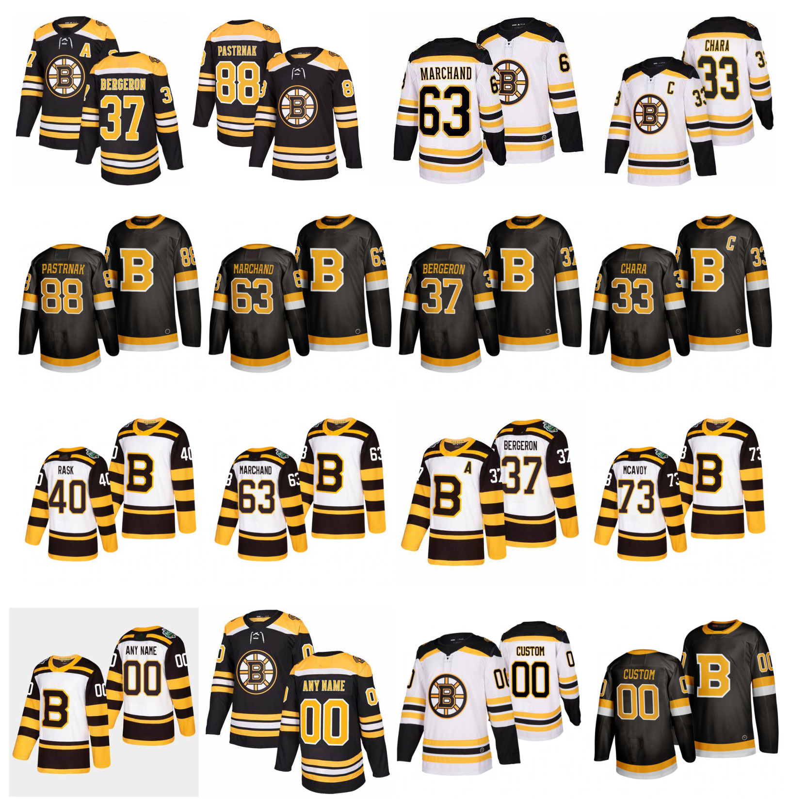 Boston Bruins Jersey 37 Patrice Bergeron 88 David Pastrnak 63 Brad Marchand 4 Bobby Orr 40 Tuukka Rask Zdeno Chara Jake DeBrusk Hockey, White
Boston Bruins Jersey 37 Patrice Bergeron 88 David Pastrnak 63 Brad Marchand 4 Bobby Orr 40 Tuukka Rask Zdeno Chara Jake DeBrusk Hockey, White