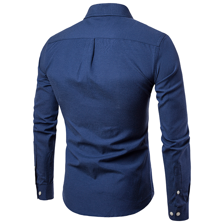 2019 Hot New Autumn Oxford Men's Shirt Eight-color Slim Large Size Men's Business Casual Long-sleeved Shirt Men's Clothing