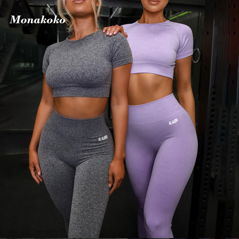 Summer Sport Set Women Gray Purple Two 2 Piece Crop Top T-Shirt High Waist Leggings Sportsuit Workout Outfit Fitness Yoga Sets T200617, Thin gray top
Summer Sport Set Women Gray Purple Two 2 Piece Crop Top T-Shirt High Waist Leggings Sportsuit Workout Outfit Fitness Yoga Sets T200617, Thin gray top
