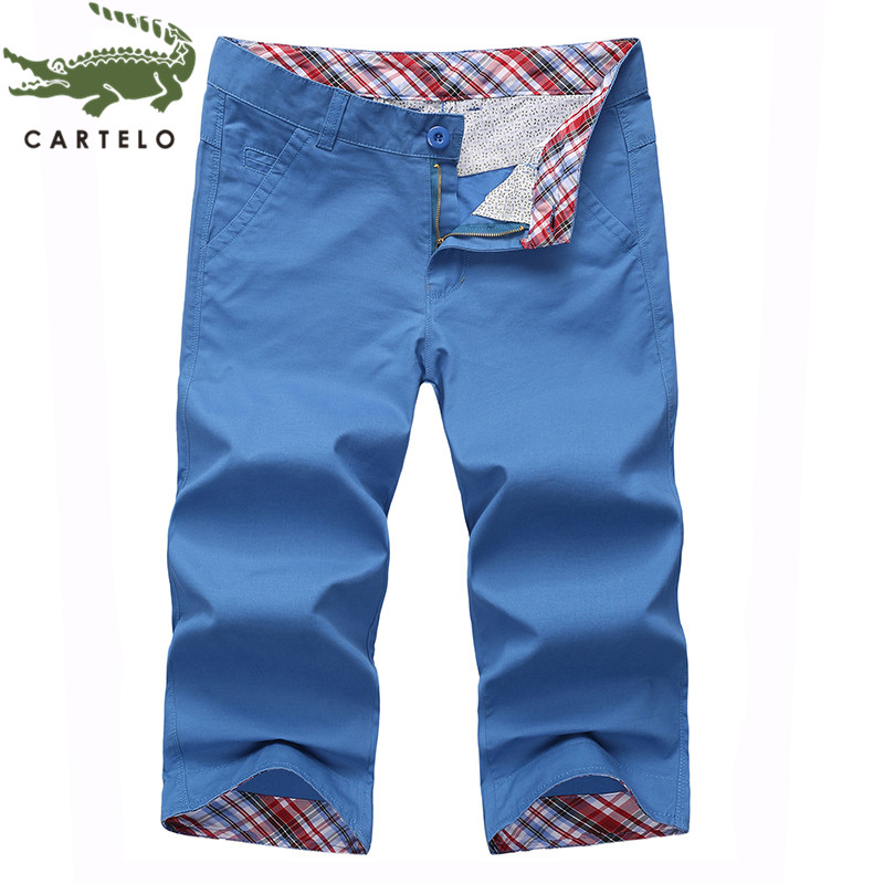 CARTELO men's clothing summer new fashion Korean solid color slim calf-length casual pants, Sky blue 
CARTELO men's clothing summer new fashion Korean solid color slim calf-length casual pants, Sky blue