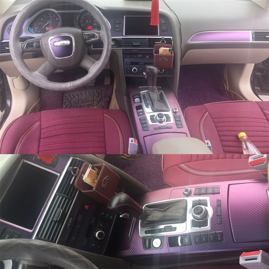 For Audi A6 C6 2005-2011 Car-Styling 3D 5D Carbon Fiber Car Interior Center Console Color Change Molding Sticker Decals