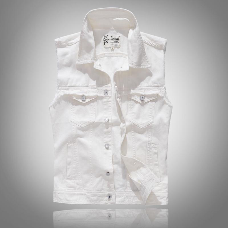 Fashion Streetwear Men Vest White Slim Fit Ripped Denim Vest Men Punk Casual Coats British Style Hip Hop Chaqueta Hombre Veste
Fashion Streetwear Men Vest White Slim Fit Ripped Denim Vest Men Punk Casual Coats British Style Hip Hop Chaqueta Hombre Veste
