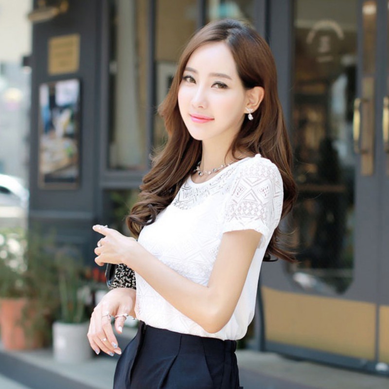 Elegant Lace Blouse Women' Shirt Femme Chiffon Shirts Tops Summer 2019 Short Sleeve O Neck Blusas Feminina Hollow Out Blouses, White
Elegant Lace Blouse Women' Shirt Femme Chiffon Shirts Tops Summer 2019 Short Sleeve O Neck Blusas Feminina Hollow Out Blouses, White