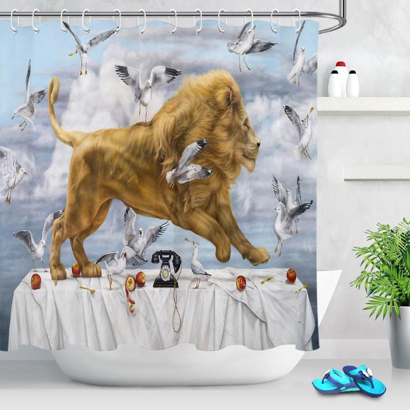 Seagull Lion Oil Painting Shower Curtain Cartoon Bath Curtain for Bathroom Artwork Decoration Polyester Fabric Shower Screen
Seagull Lion Oil Painting Shower Curtain Cartoon Bath Curtain for Bathroom Artwork Decoration Polyester Fabric Shower Screen