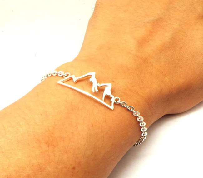 5PCS Geometric Snowy Mountain Top Range Bracelet Colorado Wasatch Alpine Nature Hiking Camping Travel Wanderlust Landscape Bracelets