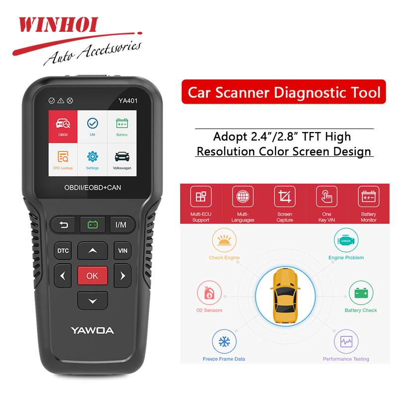 OBD2 Scanner Code Reader 2.8" 2.4" TFT Color Screen Car Diagnostic Tool OBD2 Scanner Automotive Multi-language Car Code Reader
OBD2 Scanner Code Reader 2.8" 2.4" TFT Color Screen Car Diagnostic Tool OBD2 Scanner Automotive Multi-language Car Code Reader