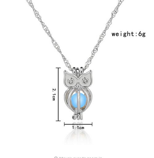 Charm Glowing Owl Pendant Necklace Cute Luminous Jewelry Choker 3 Colors Christmas Gift For Women Necklace Fashion Dropshipping GB66