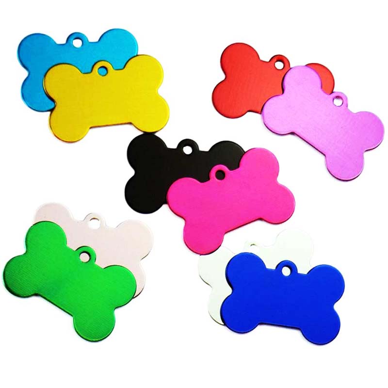 Bone Double Sides Personalized Dog ID Tags Customized Cat Puppy Name Phone No. Pet ID Tags Dog Cat Name Phone Wholesale 100pcs