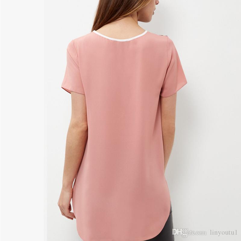 2020 Women Three Colors Stitching T-Shirt Tops Short Sleeve Casual Colorblock Cut Sew Summer Tee For Ladies L-5XL 2019S-6XL Plus Size T