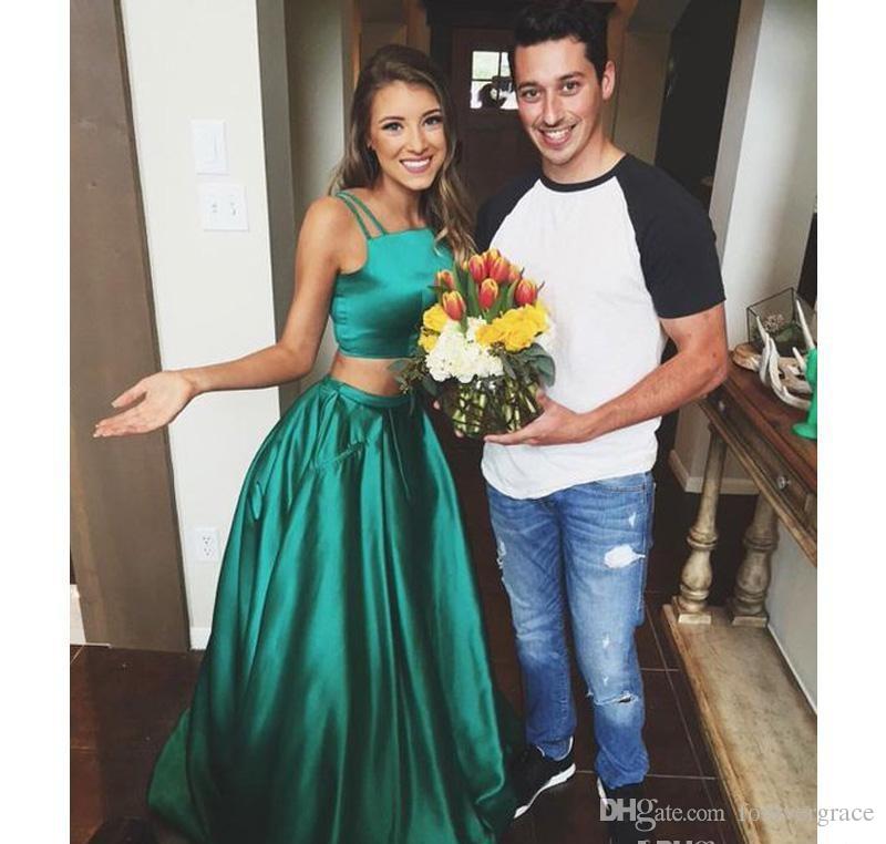 2019 Cheap Two Pieces Prom Dress Spaghetti Straps Sleeveless Long Formal Holidays Wear Graduation Evening Party Gown Custom Made Plus Size, Hunter green
2019 Cheap Two Pieces Prom Dress Spaghetti Straps Sleeveless Long Formal Holidays Wear Graduation Evening Party Gown Custom Made Plus Size, Hunter green