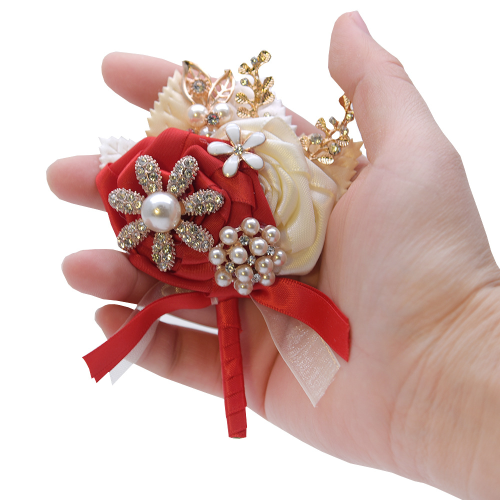 2020 Rustic Brooch Corsages for the Groom Groomsmen Bride Bridesmaid wedding suits for men wedding suit grooms men Pearls Rose Flowers