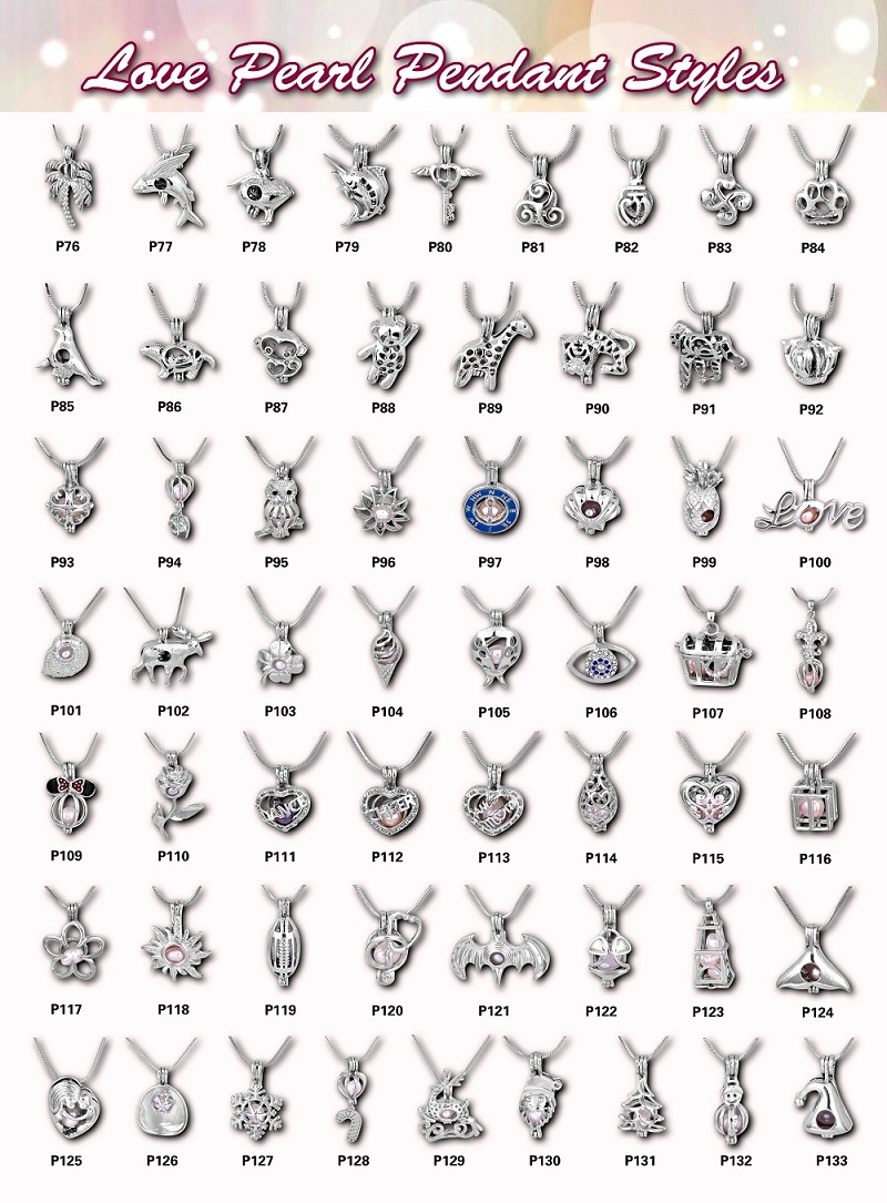 Free DHL Ship 355 styles In stock 18kgp love wish pearl/ gem beads locket cages Pendants, DIY Pearl Necklace charm pendants mountings
