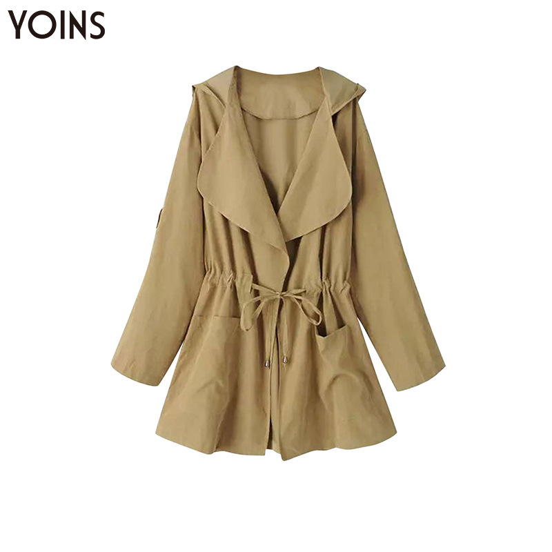 YONIS 2019 Women Autumn Winter Spring Women Trench Coats Long Sleeves Hooded Collar Twin Jackets Pockets Drawstring Waist, Khaki
YONIS 2019 Women Autumn Winter Spring Women Trench Coats Long Sleeves Hooded Collar Twin Jackets Pockets Drawstring Waist, Khaki