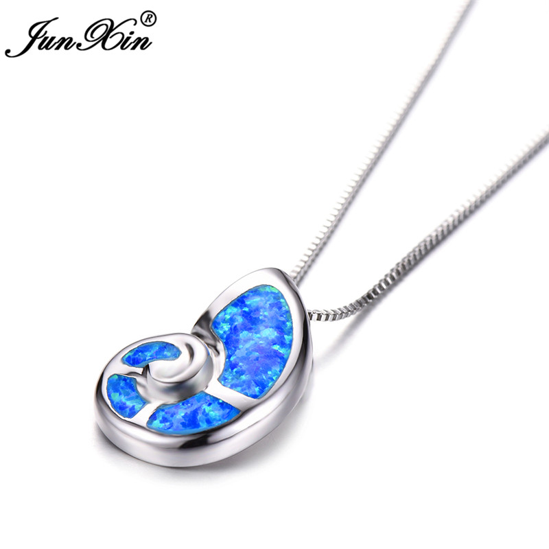 Cute Female Blue White Snail Animal Pendants Necklaces Vintage 925 Sterling Silver Jewelry Fire Opal Stone Necklaces For Women
Cute Female Blue White Snail Animal Pendants Necklaces Vintage 925 Sterling Silver Jewelry Fire Opal Stone Necklaces For Women