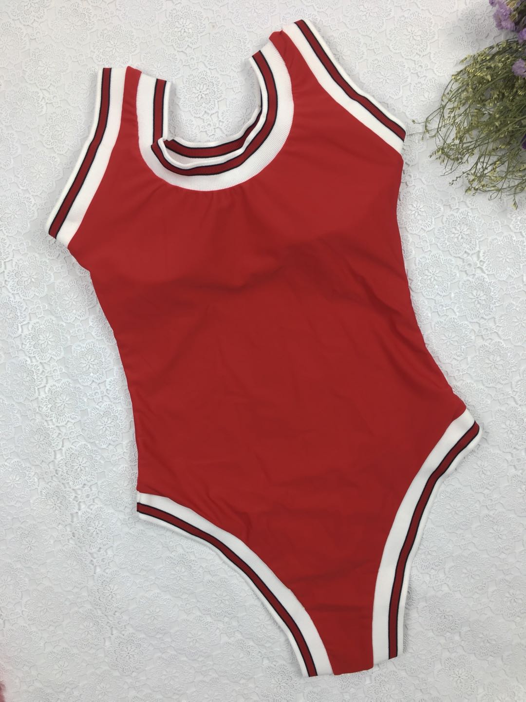 New Monokini Swimwear Women Bulls Bodysuit One Piece Letter Swimsuit Bikini Basketball Red Sports Jumpsuits Sexy Costume