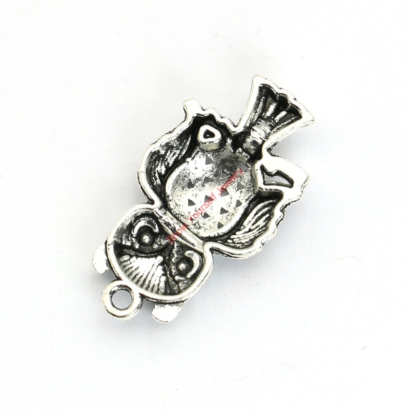 Wholesale-Antique Silver Plated Owl Charms Pendants for Bracelet Jewelry Making DIY Necklace Craft 30x17mm