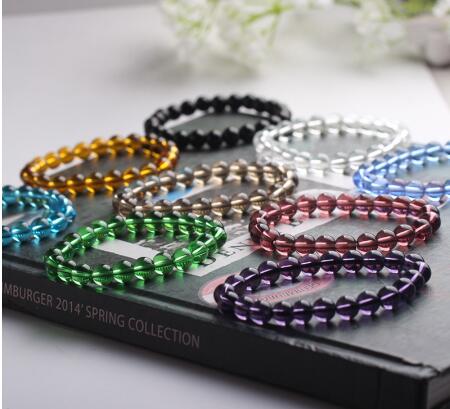 Colorful Glass Beads Transparent Beads Bracelet For Women & Man Fashion Simple Classic Bracelet Unisex GB1372